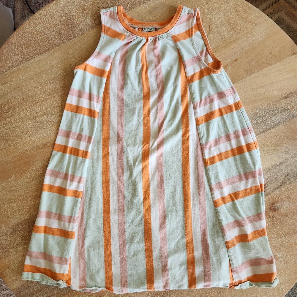 Tea Collection Youth Girls Sleeveless Striped Cotton Dress Size 8